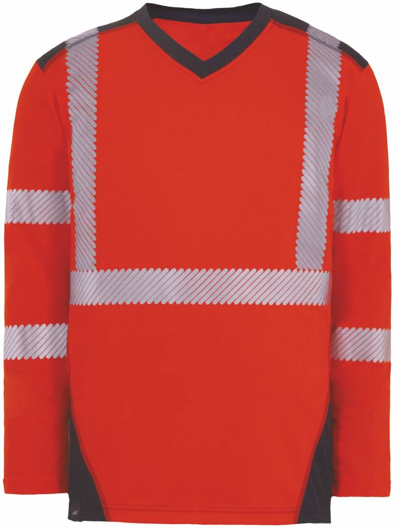 T-shirt hv bali l/a rot/marine L