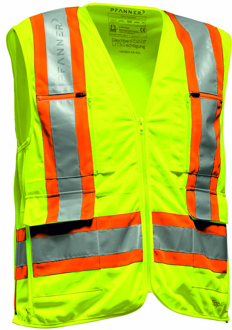 Gilet zipp 4 fit reglable lemon-orange