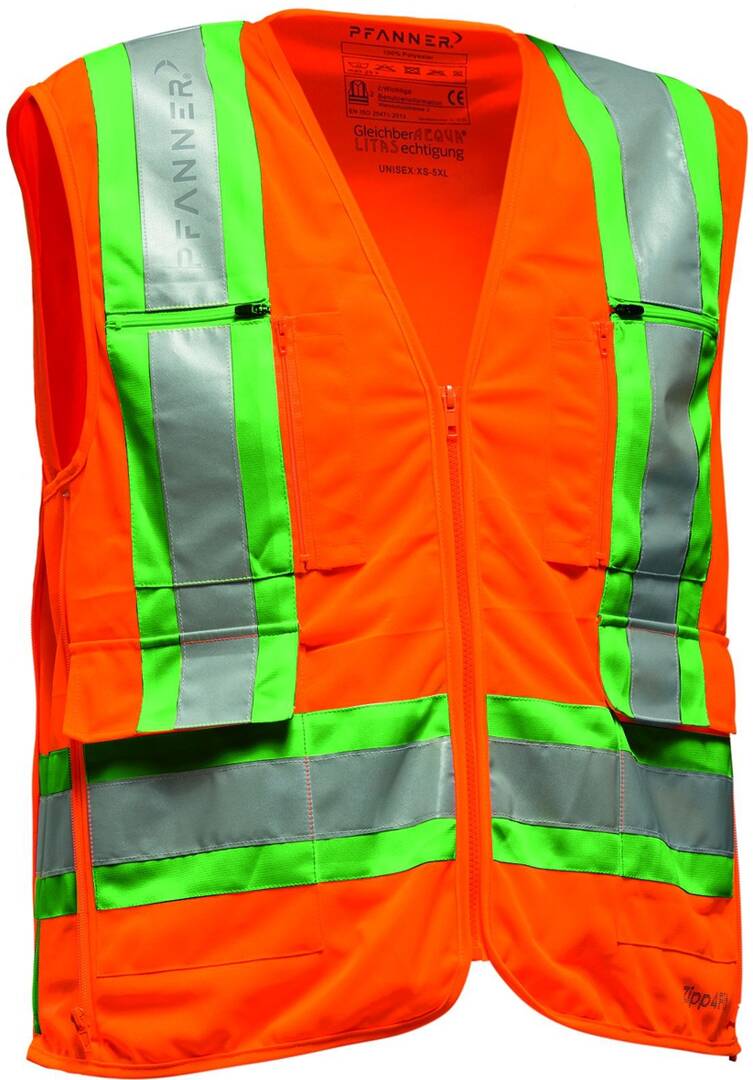 Gilet zipp 4 fit reglable orange-vert