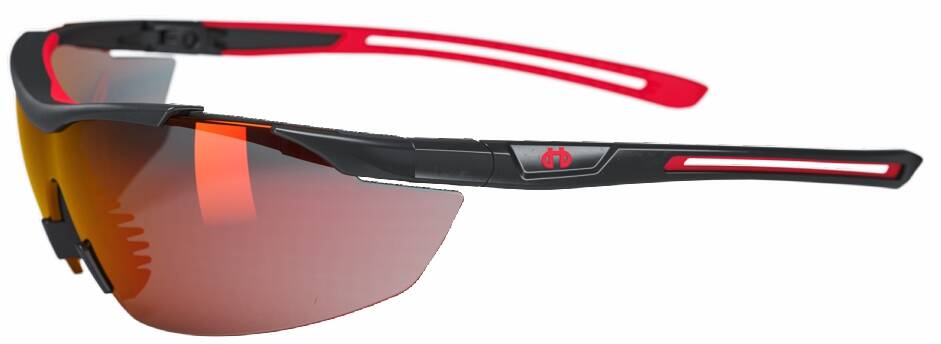 Lunette de sécurité Argon noir/rouge
